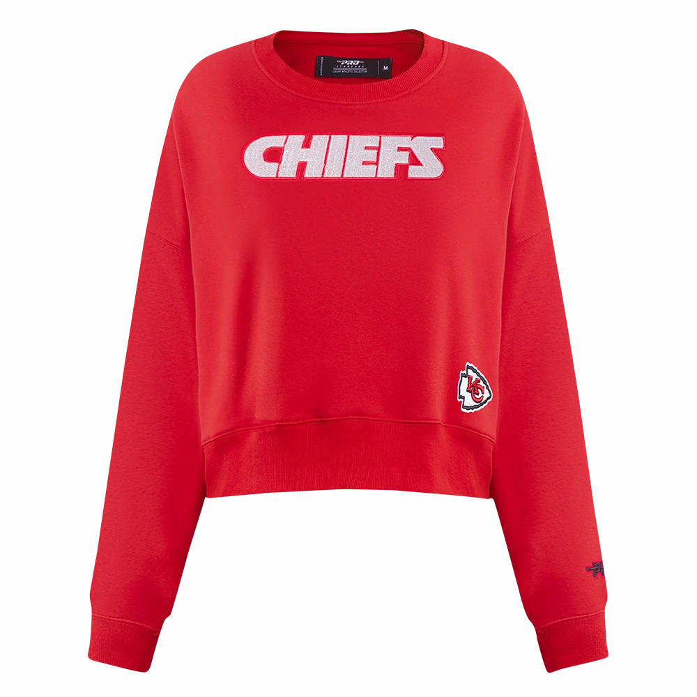 NFL KANSAS CITY CHIEFS GAME DAY CLASSICS WOMEN'S DOUBLE KNIT CREWNECK (RED)