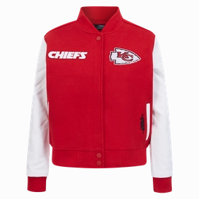 NFL KANSAS CITY CHIEFS GAME DAY CLASSICS WOMEN'S WOOL VARSITY JACKET (RED/WHITE)