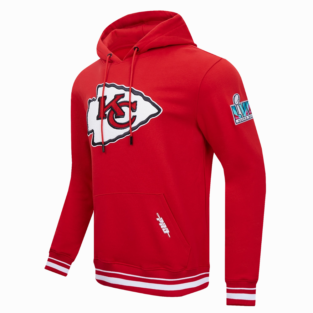 NFL KANSAS CITY CHIEFS MASHUP MEN'S RIB PULLOVER HOODIE (RED)
