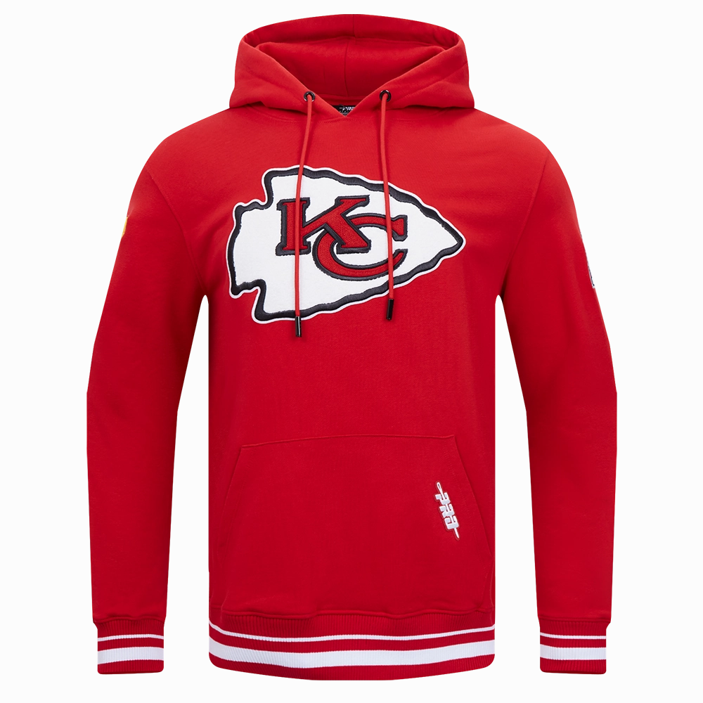 NFL KANSAS CITY CHIEFS MASHUP MEN'S RIB PULLOVER HOODIE (RED)