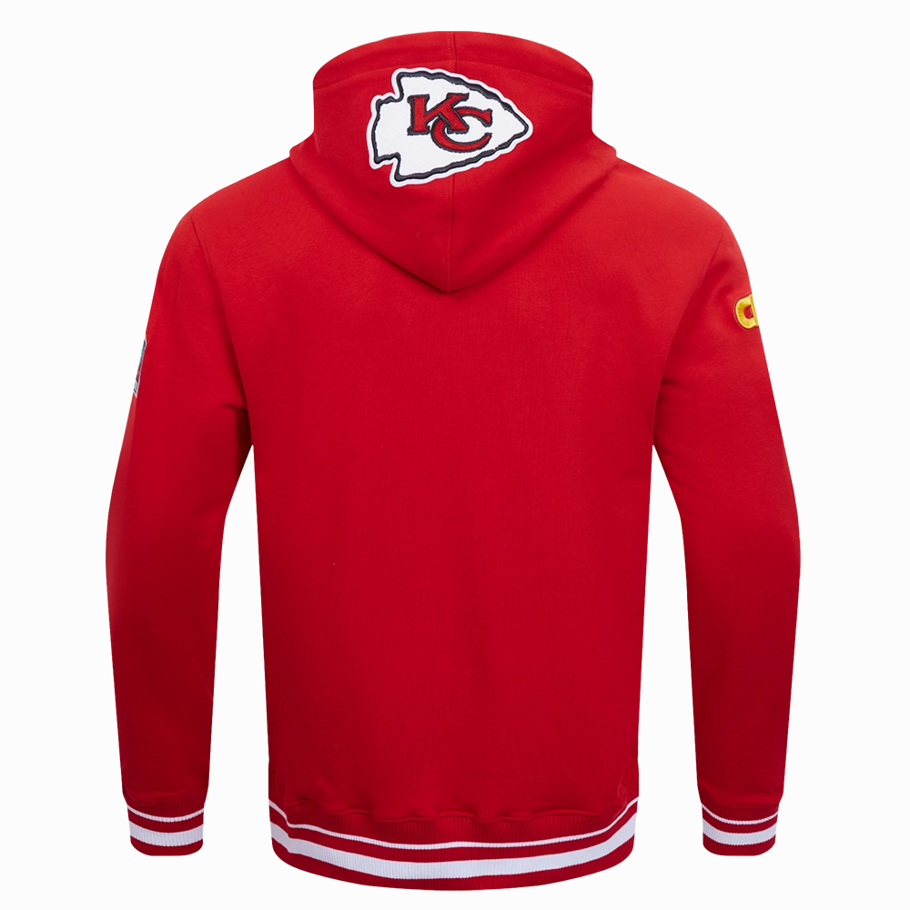 NFL KANSAS CITY CHIEFS MASHUP MEN'S RIB PULLOVER HOODIE (RED)