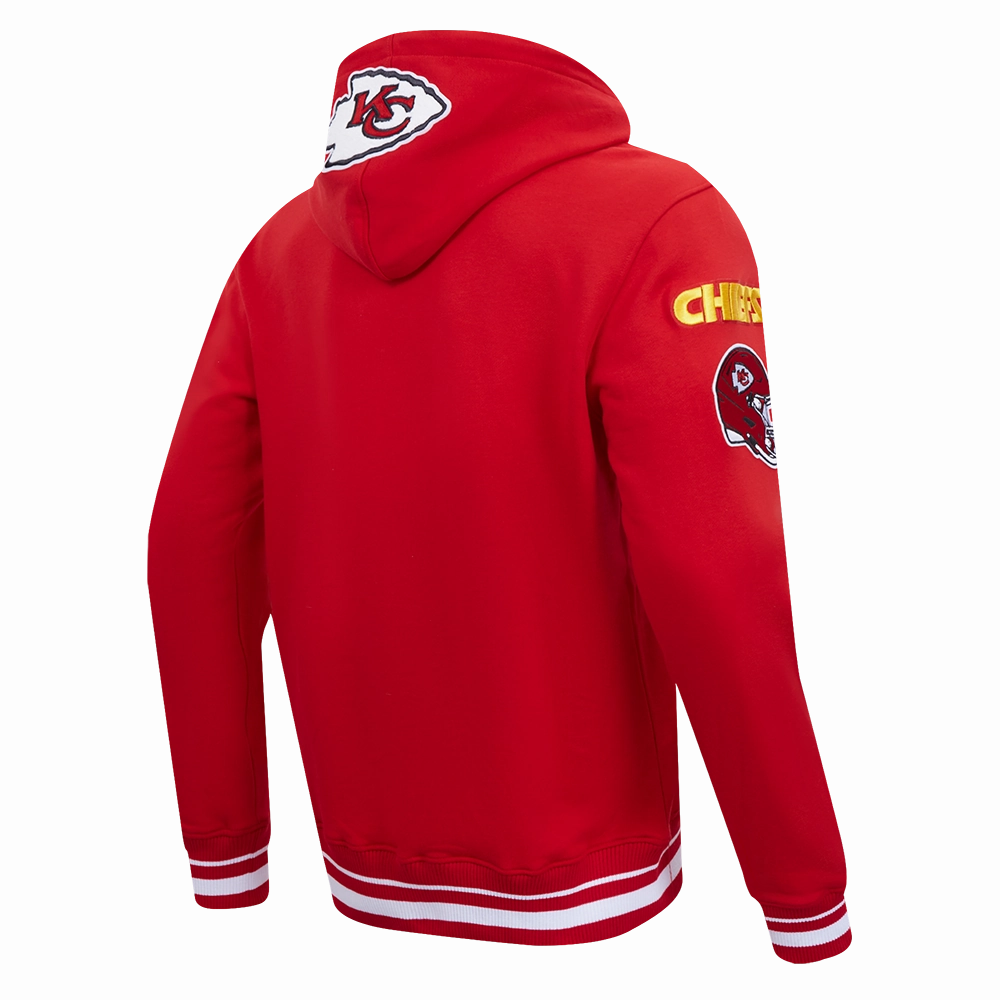 NFL KANSAS CITY CHIEFS MASHUP MEN'S RIB PULLOVER HOODIE (RED)