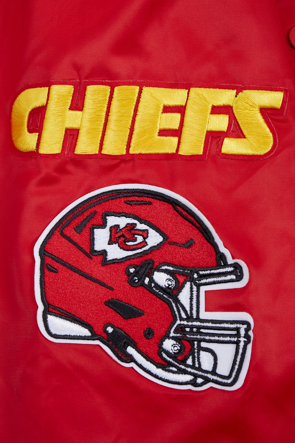 NFL KANSAS CITY CHIEFS MASHUP MEN'S RIB SATIN JACKET (RED)
