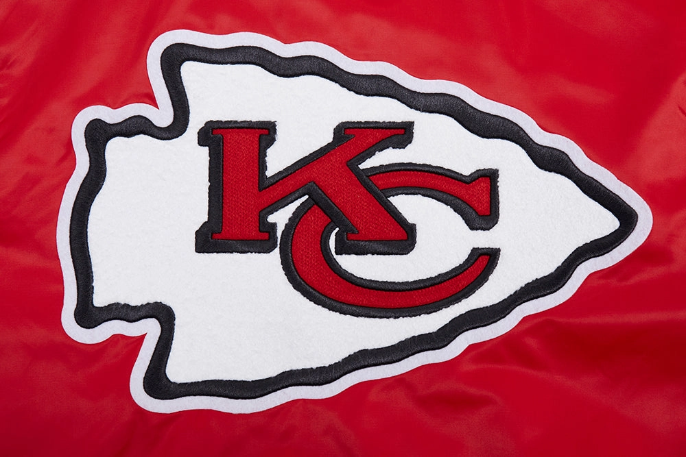 NFL KANSAS CITY CHIEFS MASHUP MEN'S RIB SATIN JACKET (RED)