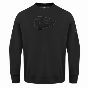 NFL KANSAS CITY CHIEFS NEUTRAL DROP SHOULDER FLEECE CREWNECK (BLACK)