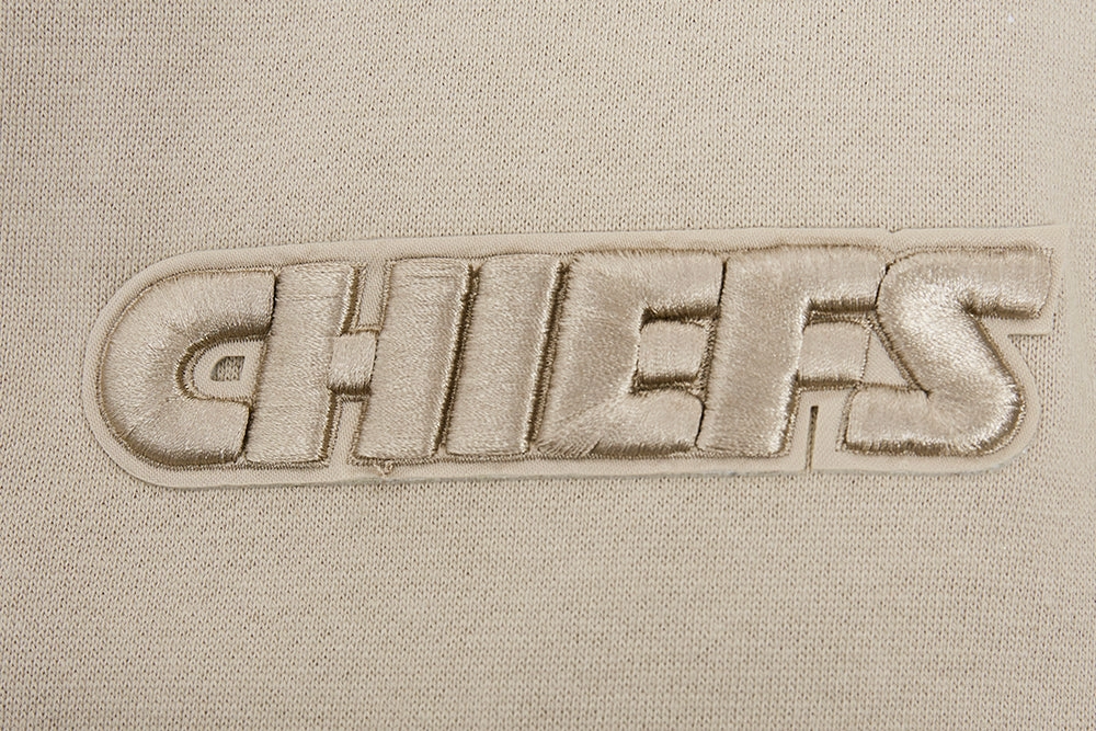 NFL KANSAS CITY CHIEFS NEUTRAL DROP SHOULDER FLEECE CREWNECK (TAUPE)