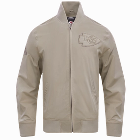 NFL KANSAS CITY CHIEFS NEUTRAL TWILL JACKET (TAUPE)