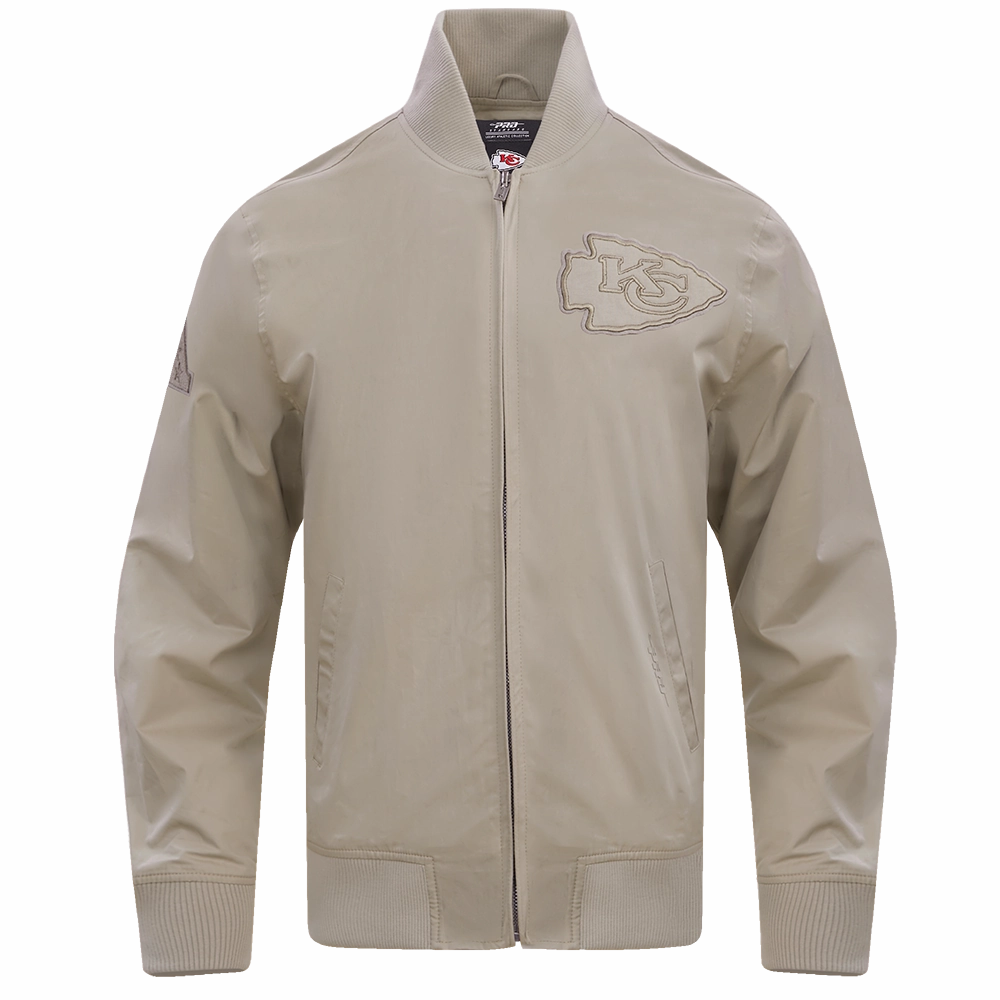 NFL KANSAS CITY CHIEFS NEUTRAL TWILL JACKET (TAUPE)