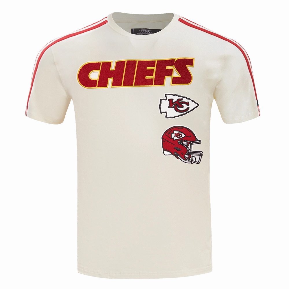 NFL KANSAS CITY CHIEFS RETRO CLASSIC MEN'S STRIPED TEE (EGGSHELL/ RED)