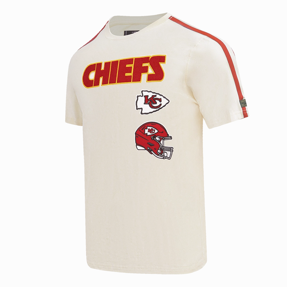 NFL KANSAS CITY CHIEFS RETRO CLASSIC MEN'S STRIPED TEE (EGGSHELL/ RED)