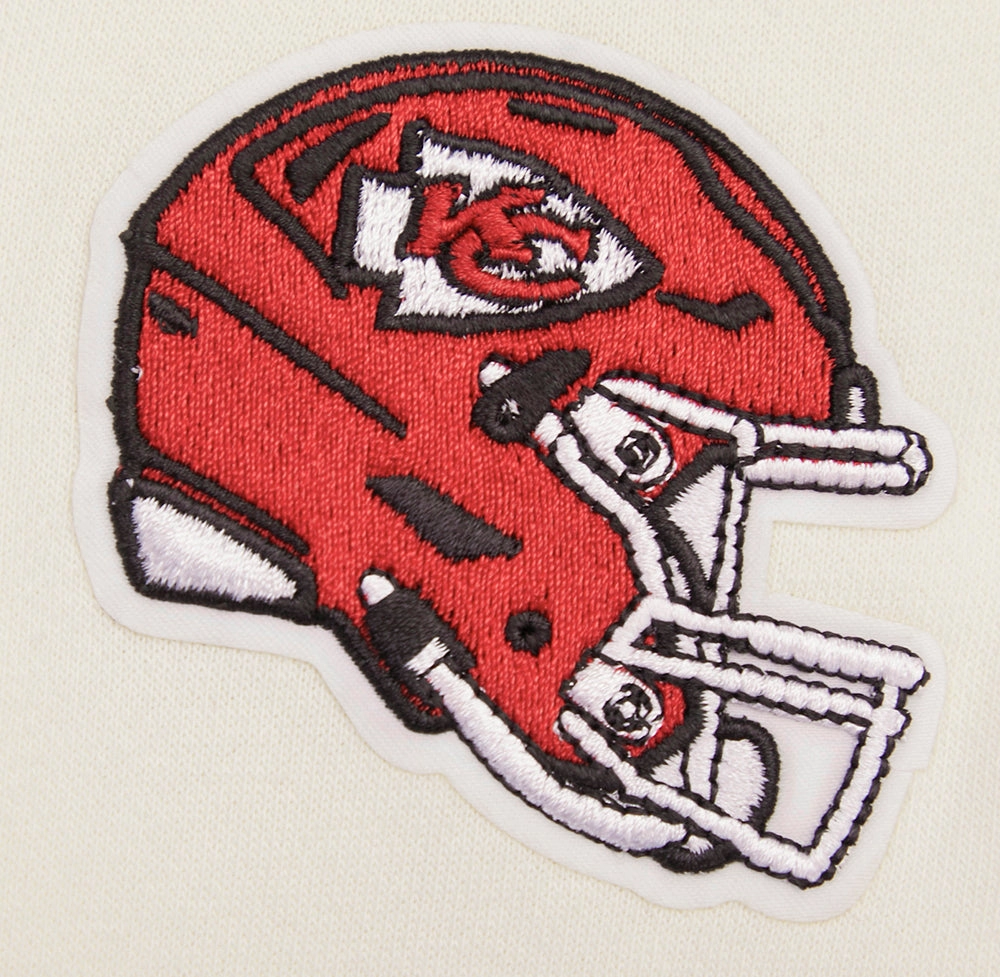NFL KANSAS CITY CHIEFS RETRO CLASSIC WOMEN'S RIB CREWNECK (EGGSHELL/ RED)