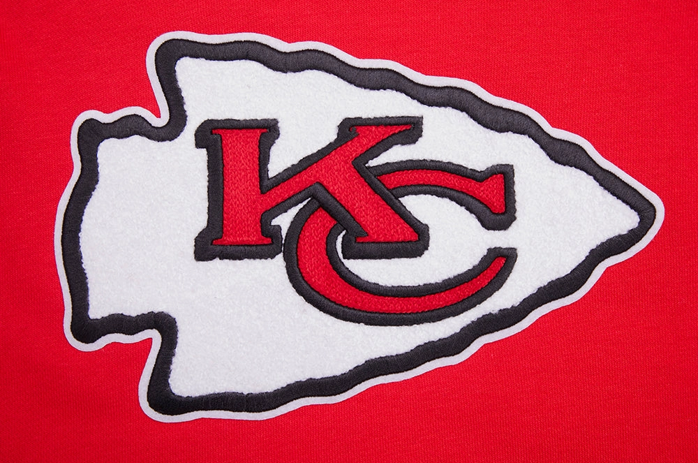 NFL KANSAS CITY CHIEFS RETRO CLASSIC WOMEN'S RIB CROPPED PULLOVER HOODIE (RED)