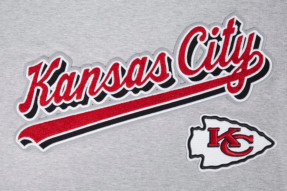 NFL KANSAS CITY CHIEFS SCRIPT TAIL MEN'S   TEE (HEATHER GREY)