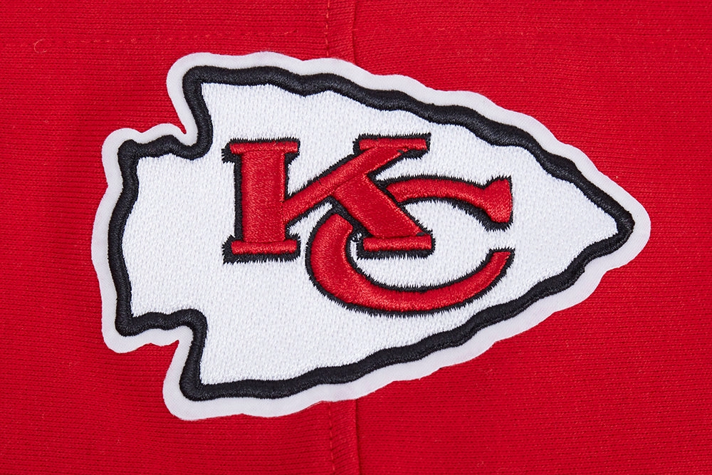 NFL KANSAS CITY CHIEFS SCRIPT TAIL MEN'S RIB FLEECE PULLOVER HOODIE (RED)