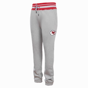 NFL KANSAS CITY CHIEFS SCRIPT TAIL MEN'S RIB FLEECE SWEATPANT (HEATHER GRAY/RED)