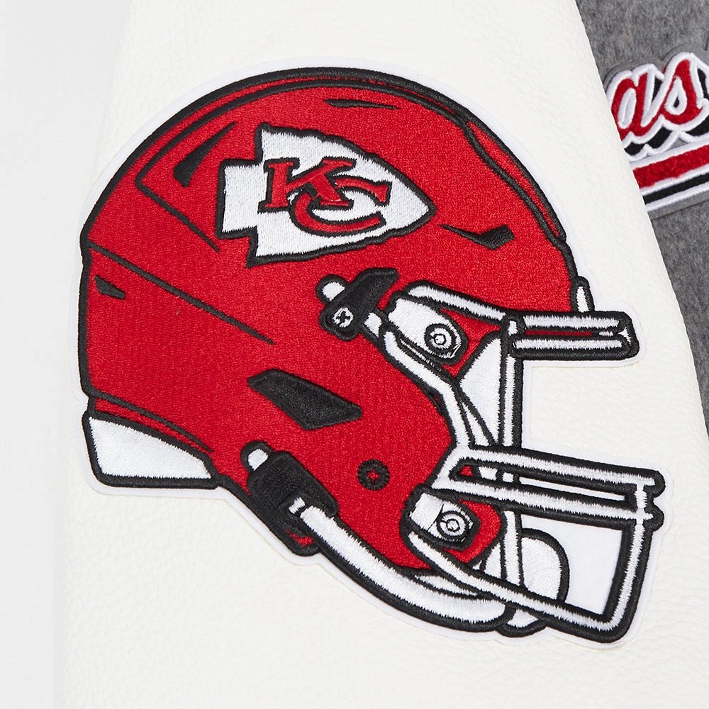 NFL KANSAS CITY CHIEFS SCRIPT TAIL MEN'S RIB WOOL VARSITY (HEATHER GREY/WHITE/BLACK)