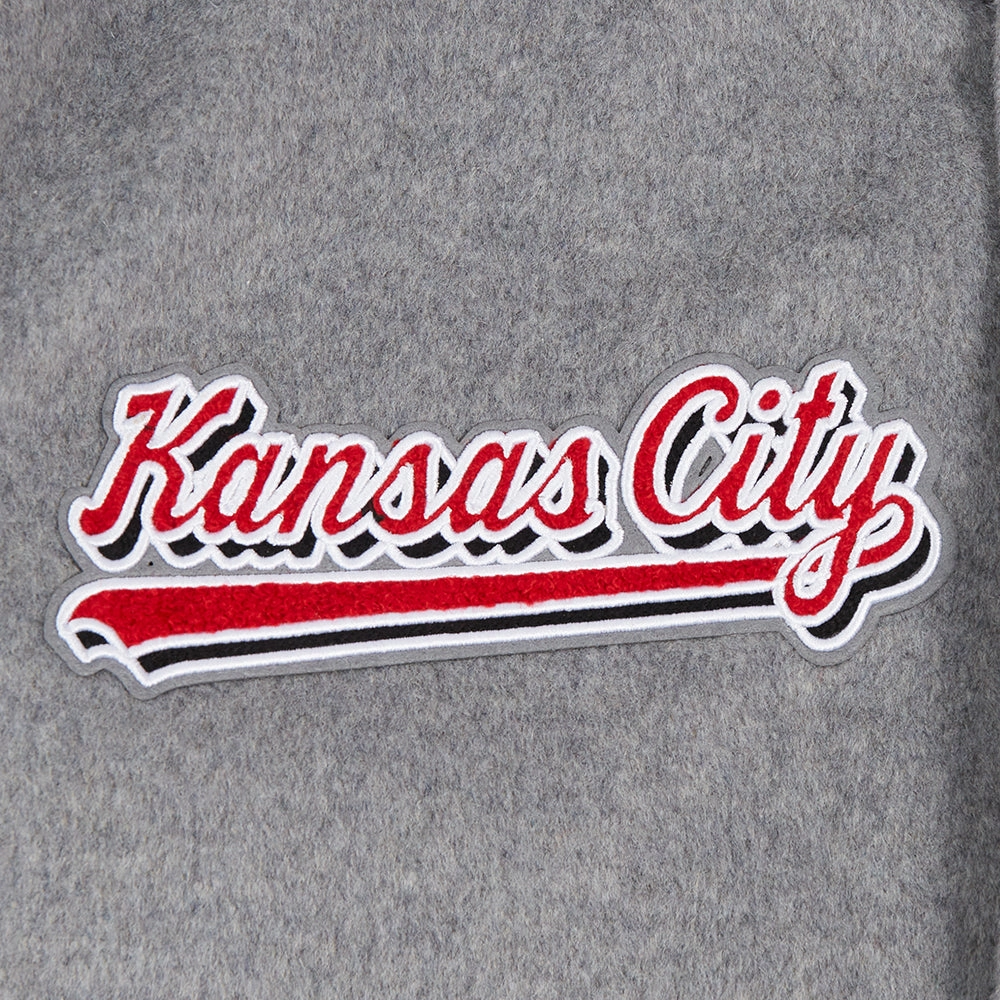 NFL KANSAS CITY CHIEFS SCRIPT TAIL MEN'S RIB WOOL VARSITY (HEATHER GREY/WHITE/BLACK)