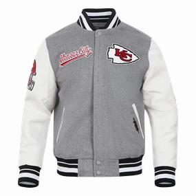NFL KANSAS CITY CHIEFS SCRIPT TAIL MEN'S RIB WOOL VARSITY (HEATHER GREY/WHITE/BLACK)