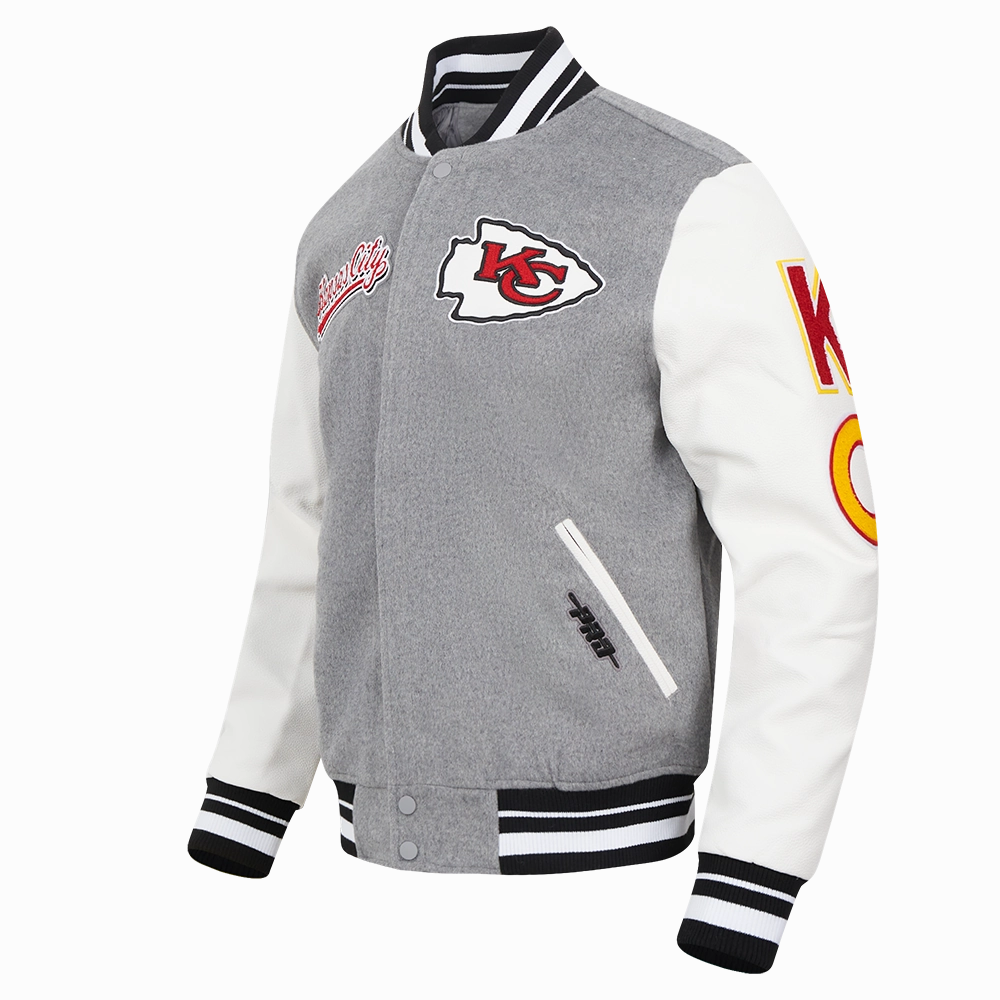 NFL KANSAS CITY CHIEFS SCRIPT TAIL MEN'S RIB WOOL VARSITY (HEATHER GREY/WHITE/BLACK)