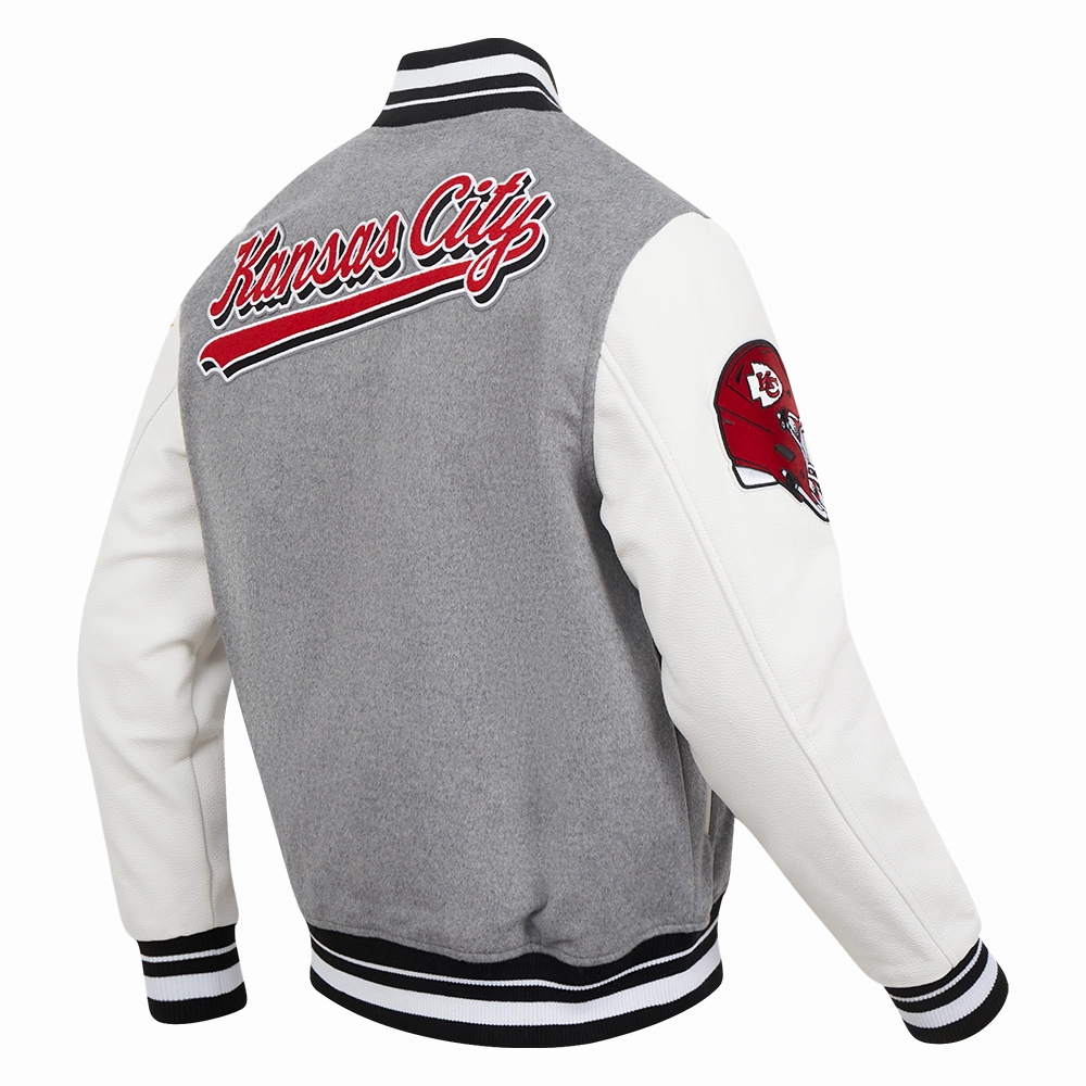 NFL KANSAS CITY CHIEFS SCRIPT TAIL MEN'S RIB WOOL VARSITY (HEATHER GREY/WHITE/BLACK)