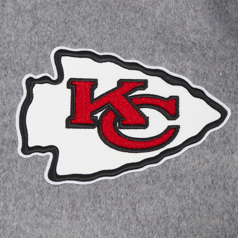 NFL KANSAS CITY CHIEFS SCRIPT TAIL MEN'S RIB WOOL VARSITY (HEATHER GREY/WHITE/BLACK)