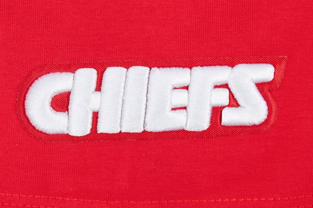 NFL KANSAS CITY CHIEFS SCRIPT TAIL WOMEN'S SINGLE JERSEY BOXY TEE (RED)