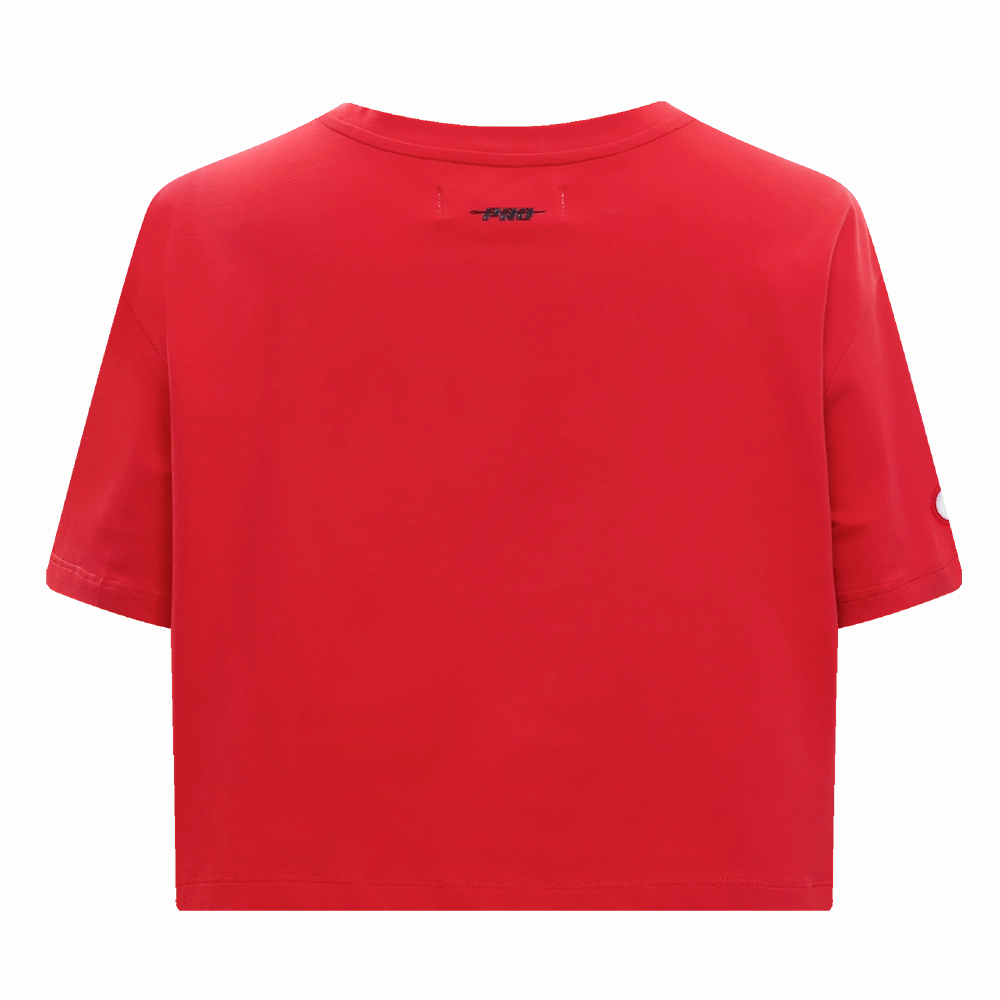 NFL KANSAS CITY CHIEFS SCRIPT TAIL WOMEN'S SINGLE JERSEY BOXY TEE (RED)