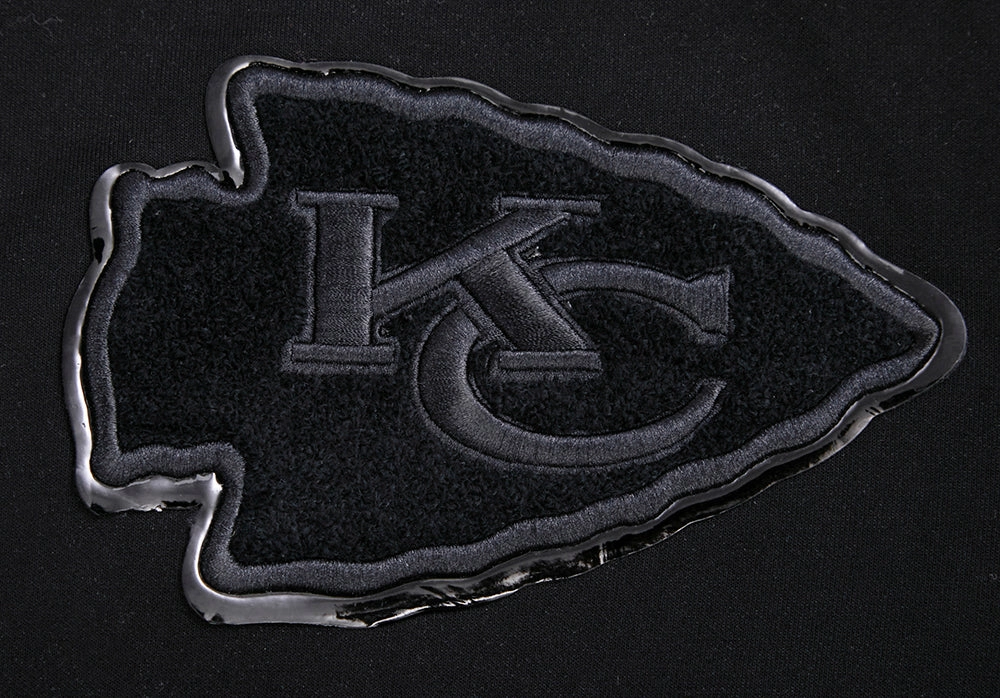 NFL KANSAS CITY CHIEFS TRIPLE BLACK MEN'S FULL ZIP HOODIE  (TRIPLE BLACK)