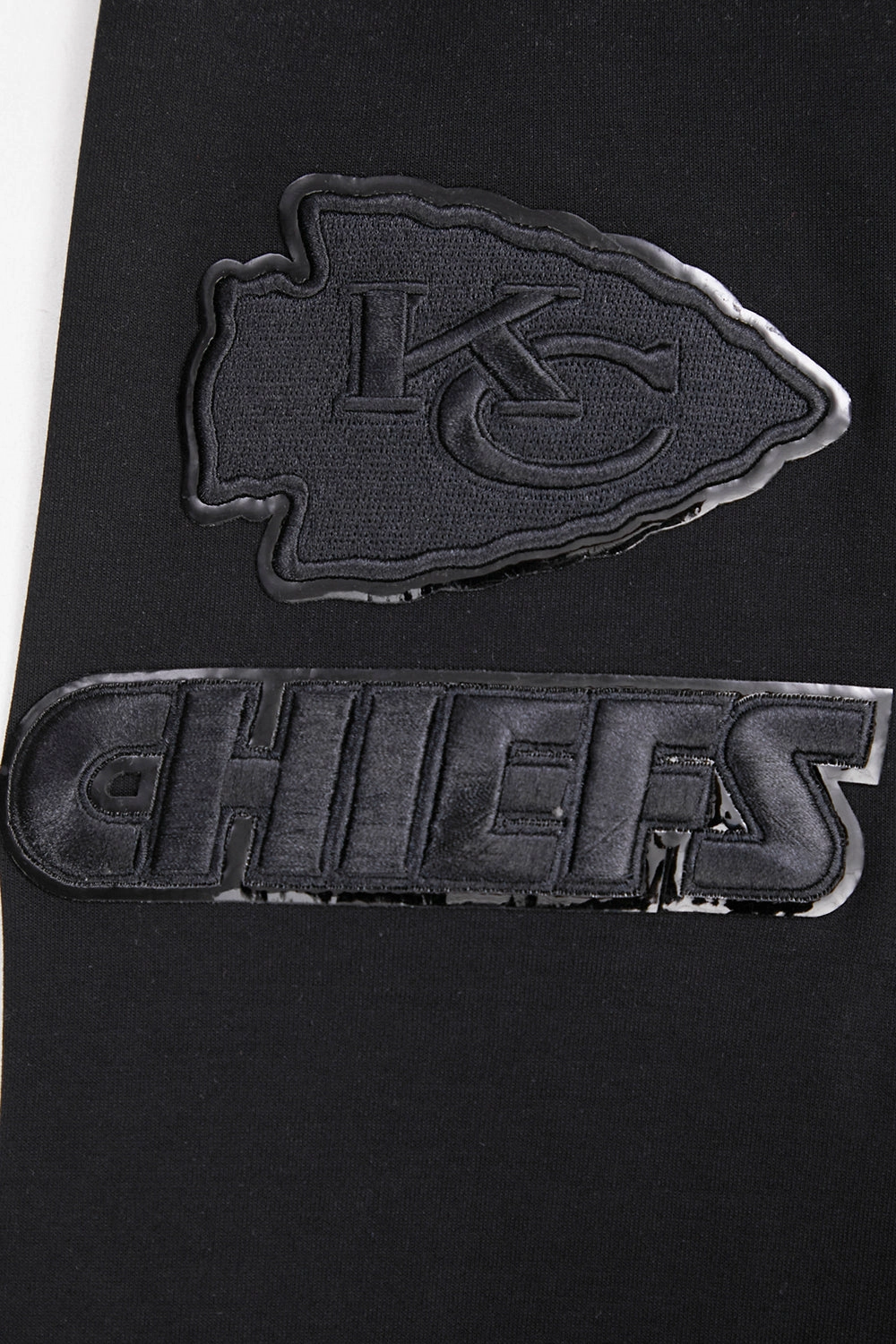 NFL KANSAS CITY CHIEFS TRIPLE BLACK MEN'S FULL ZIP HOODIE  (TRIPLE BLACK)