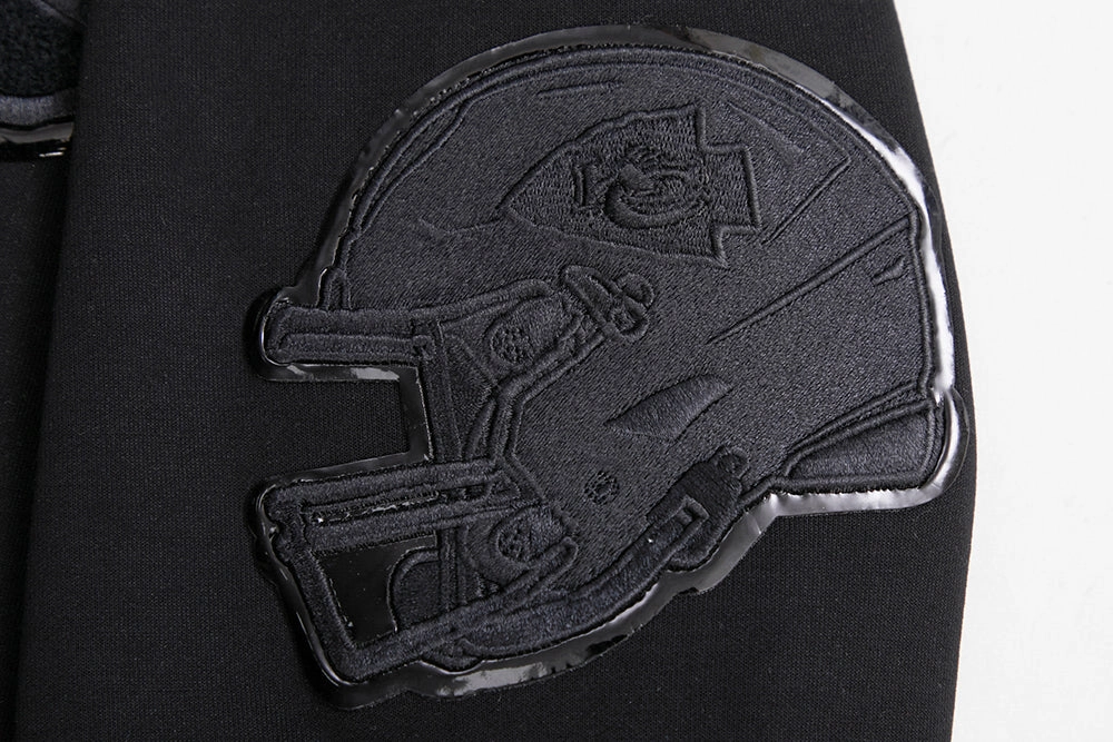 NFL KANSAS CITY CHIEFS TRIPLE BLACK MEN'S FULL ZIP HOODIE  (TRIPLE BLACK)