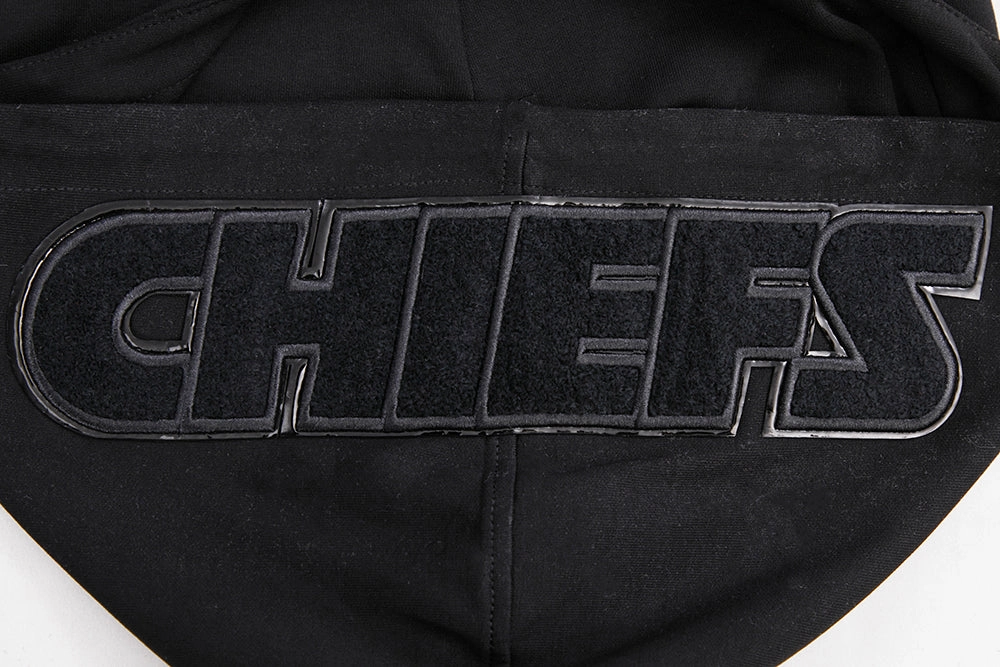 NFL KANSAS CITY CHIEFS TRIPLE BLACK MEN'S FULL ZIP HOODIE  (TRIPLE BLACK)