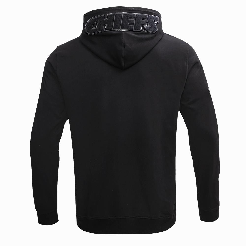 NFL KANSAS CITY CHIEFS TRIPLE BLACK MEN'S FULL ZIP HOODIE  (TRIPLE BLACK)
