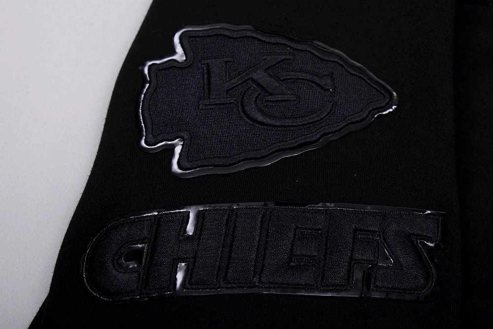 NFL KANSAS CITY CHIEFS TRIPLE BLACK MEN'S PULLOVER HOODIE (TRIPLE BLACK)