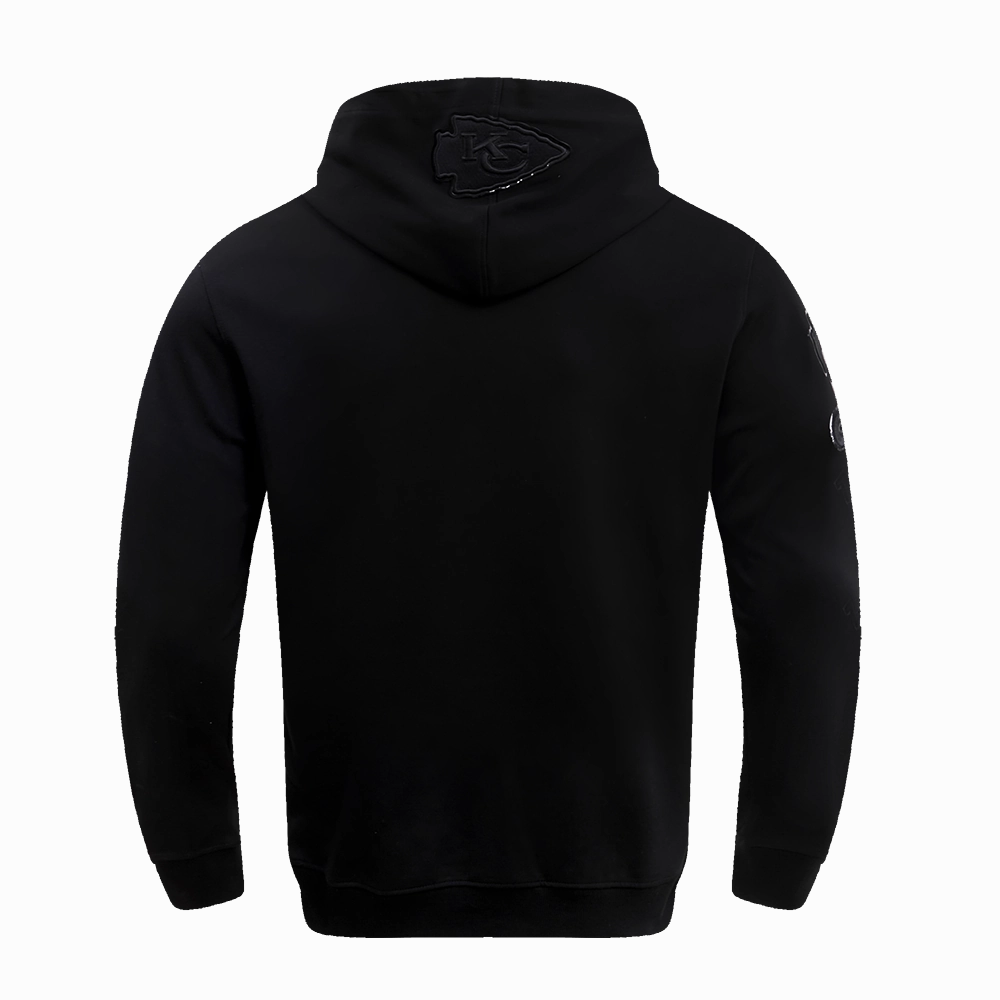 NFL KANSAS CITY CHIEFS TRIPLE BLACK MEN'S PULLOVER HOODIE (TRIPLE BLACK)