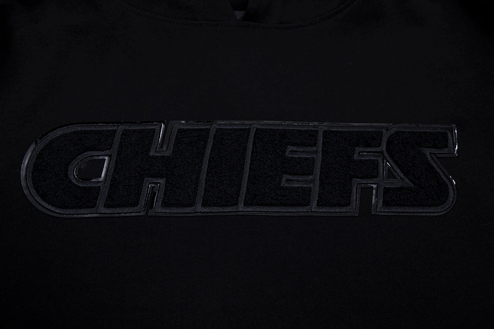 NFL KANSAS CITY CHIEFS TRIPLE BLACK MEN'S PULLOVER HOODIE (TRIPLE BLACK)
