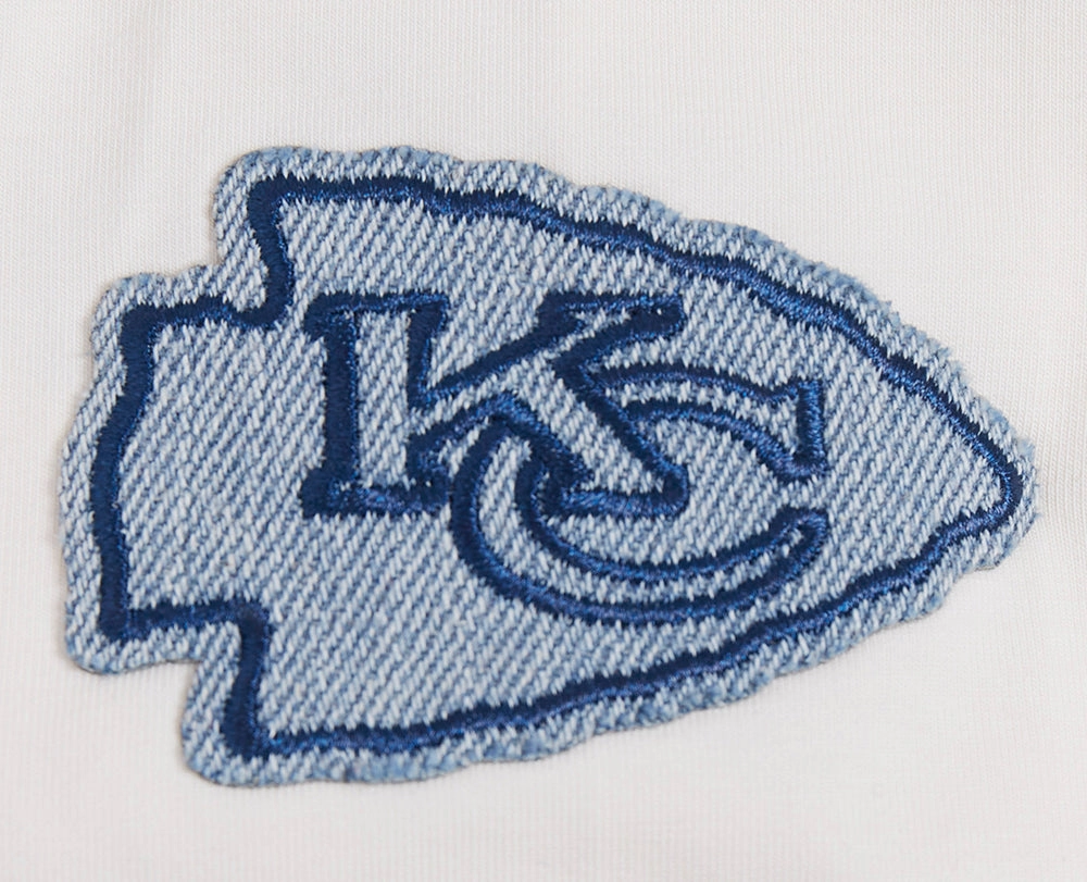 NFL KANSAS CITY CHIEFS VARSITY BLUES WOMEN'S BOXY TEE (LINEN)