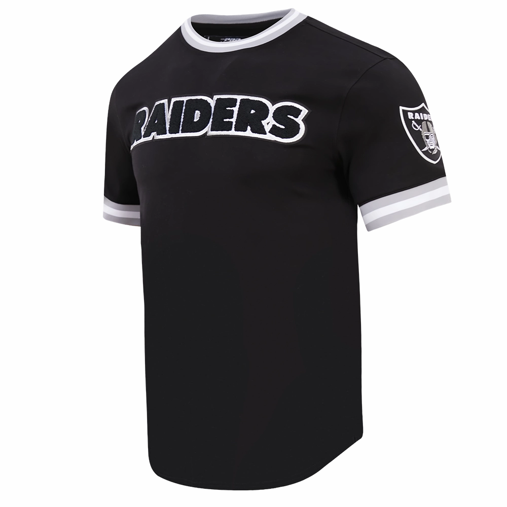 NFL LAS VEGAS RAIDERS CLASSIC CHENILLE DOUBLE KNIT TEE (BLACK)