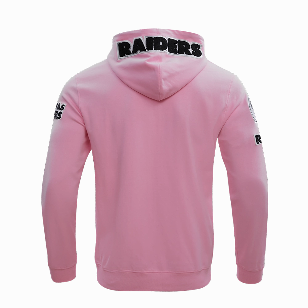 NFL LAS VEGAS RAIDERS CLASSIC CHENILLE MEN'S FULL ZIP HOODIE  (PINK)