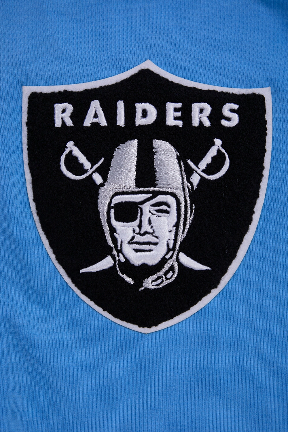 NFL LAS VEGAS RAIDERS CLASSIC CHENILLE MEN'S FULL ZIP HOODIE  (UNIVERSITY BLUE)