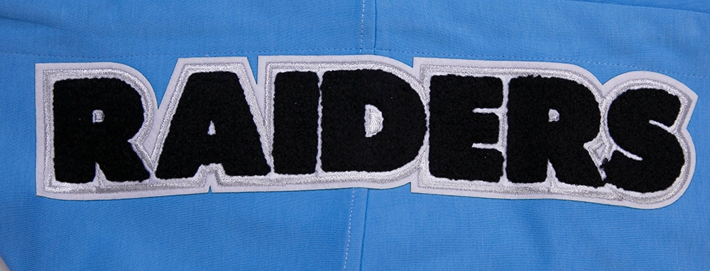 NFL LAS VEGAS RAIDERS CLASSIC CHENILLE MEN'S FULL ZIP HOODIE  (UNIVERSITY BLUE)