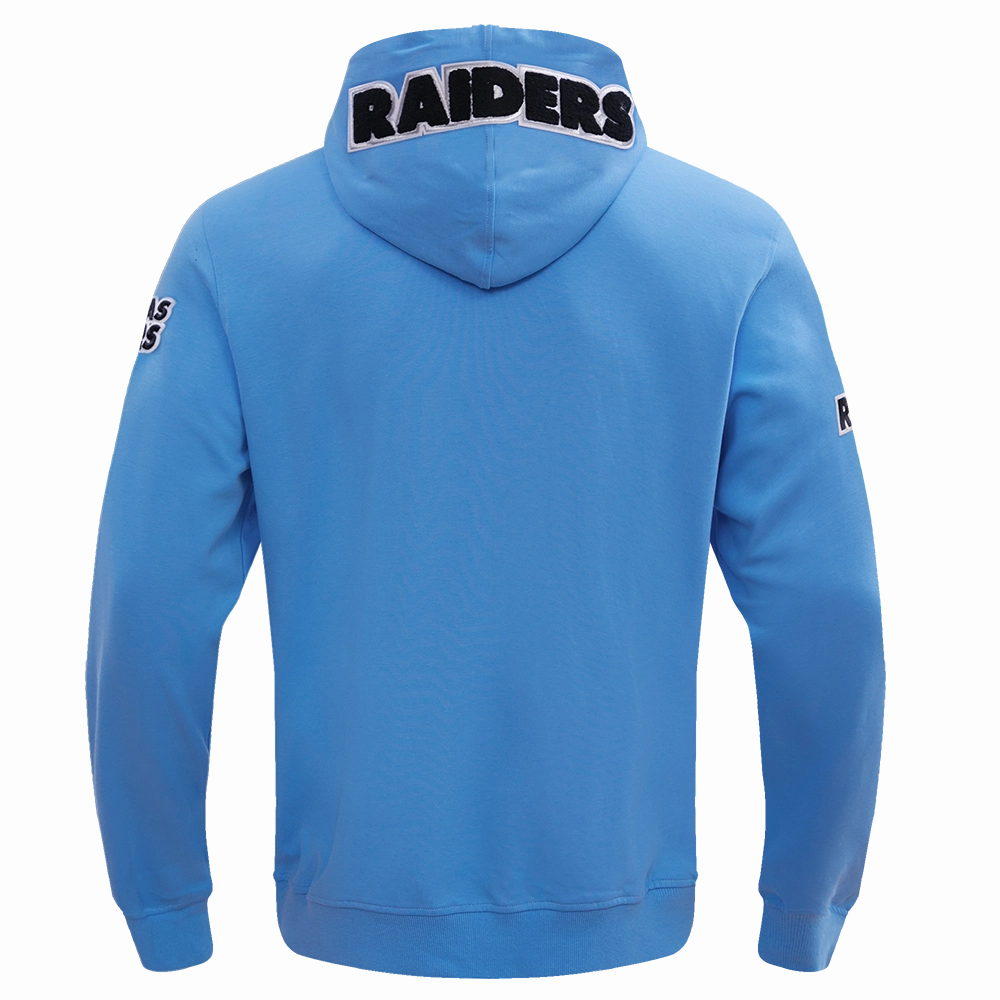 NFL LAS VEGAS RAIDERS CLASSIC CHENILLE MEN'S FULL ZIP HOODIE  (UNIVERSITY BLUE)