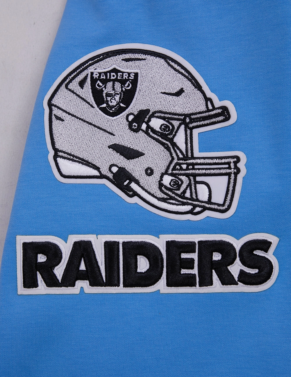 NFL LAS VEGAS RAIDERS CLASSIC CHENILLE MEN'S FULL ZIP HOODIE  (UNIVERSITY BLUE)