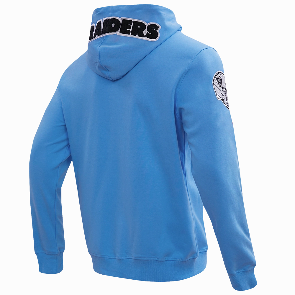 NFL LAS VEGAS RAIDERS CLASSIC CHENILLE MEN'S FULL ZIP HOODIE  (UNIVERSITY BLUE)