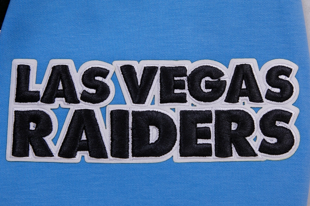 NFL LAS VEGAS RAIDERS CLASSIC CHENILLE MEN'S FULL ZIP HOODIE  (UNIVERSITY BLUE)