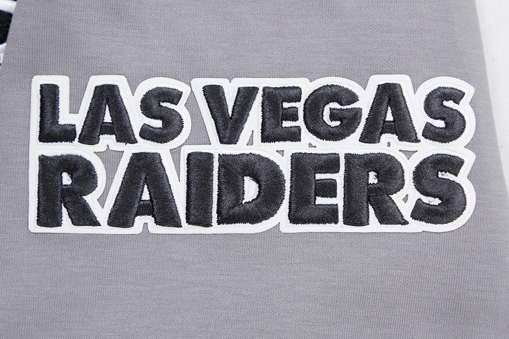 NFL LAS VEGAS RAIDERS CLASSIC CHENILLE MEN'S PULLOVER HOODIE (GRAY)