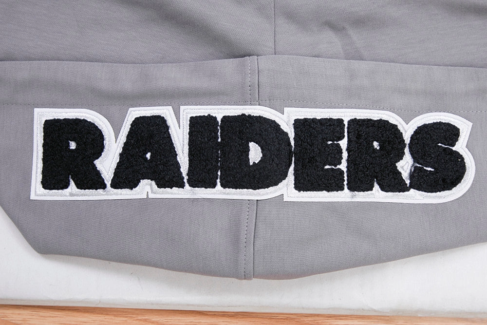 NFL LAS VEGAS RAIDERS CLASSIC CHENILLE MEN'S PULLOVER HOODIE (GRAY)