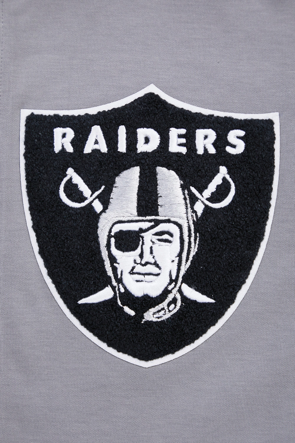 NFL LAS VEGAS RAIDERS CLASSIC CHENILLE MEN'S PULLOVER HOODIE (GRAY)