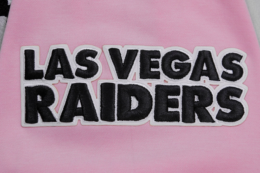 NFL LAS VEGAS RAIDERS CLASSIC CHENILLE MEN'S PULLOVER HOODIE (PINK)