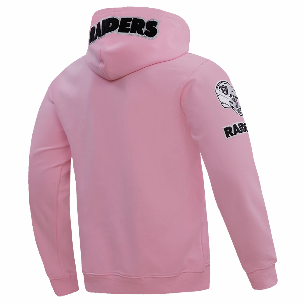 NFL LAS VEGAS RAIDERS CLASSIC CHENILLE MEN'S PULLOVER HOODIE (PINK)