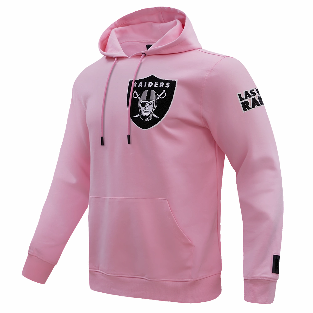 NFL LAS VEGAS RAIDERS CLASSIC CHENILLE MEN'S PULLOVER HOODIE (PINK)